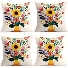 4er Set Kaktus Design Kissenbezüge - 1 Stück Pfirsich Samt Zierkissenbezug 45cm*45cm - Verschiedenfarbig - Übersicht 19