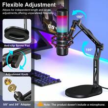 PC-22 Microphone Stand Desktop Live Streaming Karaoke Universal Multi-Functional Portable Microphone Mount - one-size - View 2