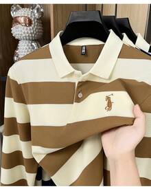 Men Polo Shirts - 卡其色 - 查看 3