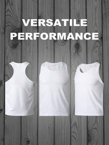 Norcotton White 100% Cotton Ribbed Tank Top, Men's Undershirt For Sports & Fitness - White - View 3