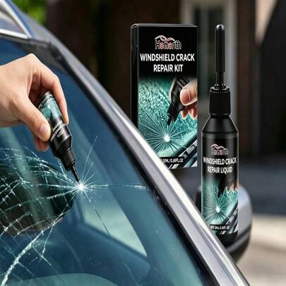 Homonth Car Glass Repair Kit - Windshield Crack & Scratch Repair Liquid. Quickly Fixes Cracks, Durable Effect, No Easy Peeling. Improves Glass Transparency And Restores Clear Vision. Easy To Operate, No Professional Skills Required For DIY Repair. Enhances Glass Strength, Effectively Resists External Impact, Versatile Application, Stable Performance, And Enhanced Protection.