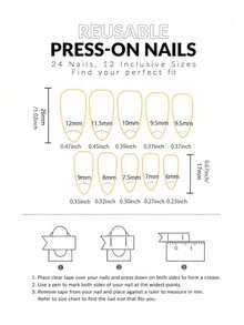 120pcs 12 Sizes Nude Pink Full Cover Glossy French Manicure False Nails, Press-On Nail Art Supplies - Multicolor - View 5