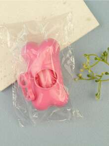 1pc Dog Poop Bags Empty Shell Dog Bag Holder+1 Roll/15 Pieces Thickened And Leak-Proof Easy To Carry And Clean Pet Waste Bags Outdoors New Version And Upgraded Version PP Material - Pink - View 5