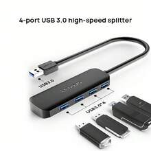 A601 USB-A 轉換器分線器，USB 2.0/3.0接口，HUB轉接頭，筆電擴充座延長線，多系統相容，即插即用，輕巧便攜 - 查看 10