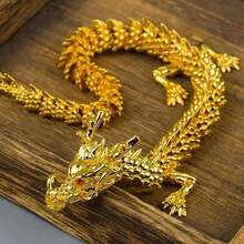 Adorno de dragón dorado, regalo de colección de la suerte, adecuado para el hogar, escritorio de oficina, decoración de fiesta temática - Unitalla - Ver 5