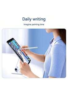 Lenovo Pulpen Stylus Heksagonal Kapasitif BP18BL, Universal untuk Android dan Apple, Anti-Salah Sentuh Layar Penuh untuk Penulisan yang Lancar, Pengoperasian Cepat Satu Tombol, Daya Tahan Baterai Lama dan Pengisian Daya yang Nyaman, Tampilan Baterai Real-Time, Putih - View 6
