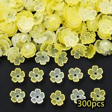 300颗花形琉璃珠樱花隔珠水晶玻璃珠，适用于珠宝DIY制作手链、发饰、耳环 - 小花朵 - 查看 19