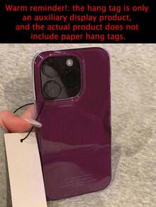 極簡復古葡萄紫磁吸無線充電掛繩透明邊框手機殼，適用於 iPhone 17 Pro Max 17 Pro 16 Pro Max 15 14 13 12 Pro Max 14 15 16 Plus 11 17 素色防震保護套 - 紫色 - 查看 7
