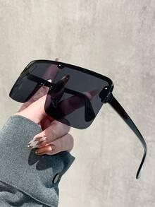 Frameless Integrated Large Frame Fashion Glasses, Protection, Fashionable Monobloc Design, Visually Slimming - Multicolor - View 7