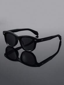 1 pieza Gafas decorativas de montura redonda minimalista y casual, versátiles para hombres, adecuadas para uso diario, fiesta, estilo callejero, verano, casual, negocios, citas, sesión de fotos, al aire libre, Y2K - negro todo gris - Ver 6