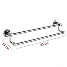 Suporte duplo para toalhas com design escalonado, ideal para banheiro, cozinha e uso em trailers. Feito de aço inoxidável durável, este suporte de parede oferece secagem rápida e fixação antiderrapante para toalhas, panos de rosto e roupas de banho. - Multicolorido - Ver 2