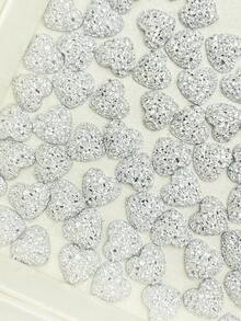 50个/包 水钻镶嵌心形树脂平底装饰品，可用于DIY服装、鞋子、包包、发饰和其他工艺品 - 天藍色 - 查看 14