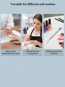 1 Stück Nagelrückenschieber mit Silber-Spiegelfinish, dual-kopfig, geeignet für Nageltechniker und Salons - Verschiedenfarbig - Übersicht 8