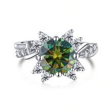 1 chiếc nhẫn bạc S925 đính đá Moissanite tròn 2 carat, trang sức nữ, nhẫn cưới/nhẫn đính hôn, thích hợp đeo hàng ngày và dự tiệc, kèm hộp quà tặng. - Một chiếc 2CT - Xem 16