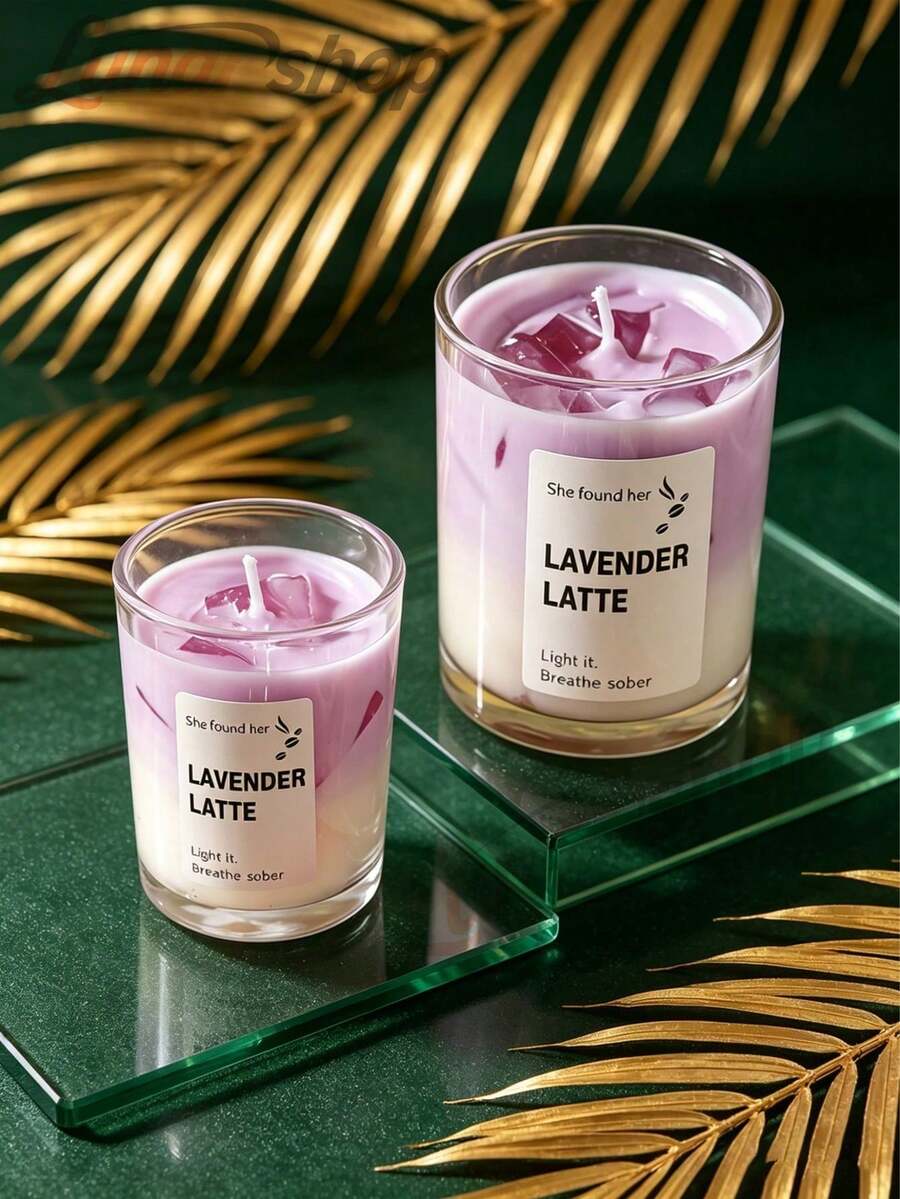1Pc Coffee Cup Jelly Wax Candle (Lavender/Taro Latte, Mild Scent) Purple Series Candles | Long-Lasting 12-30 Hours Plant-Based Scent | Living Room/Bedroom Relaxation, Candle Stick Holder Fit, Home & Living Decor, Suitable For Valentines/Mother's Day/Fathers Day Gifts/Birthday/Party Gifts, Wedding Accessories/Ornaments, Coffee Lovers' Exclusive Gift, Men/Women Gift Ideas - Nhiều màu-2 - Xem 1
