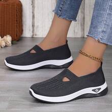 2025 Autumn/Winter New Women's Casual Sports Shoes, Wear-Resistant And Non-Slip Slip-On Women's Flat Shoes, Suitable For Indoor Gym, Office Work, Kitchen Work, Nursing Women's Loafers, Hiking, Outdoor Climbing, Christmas Gifts, Mother Shoes, Mother Shoes, Women's Shoes - 灰色 - 查看 4