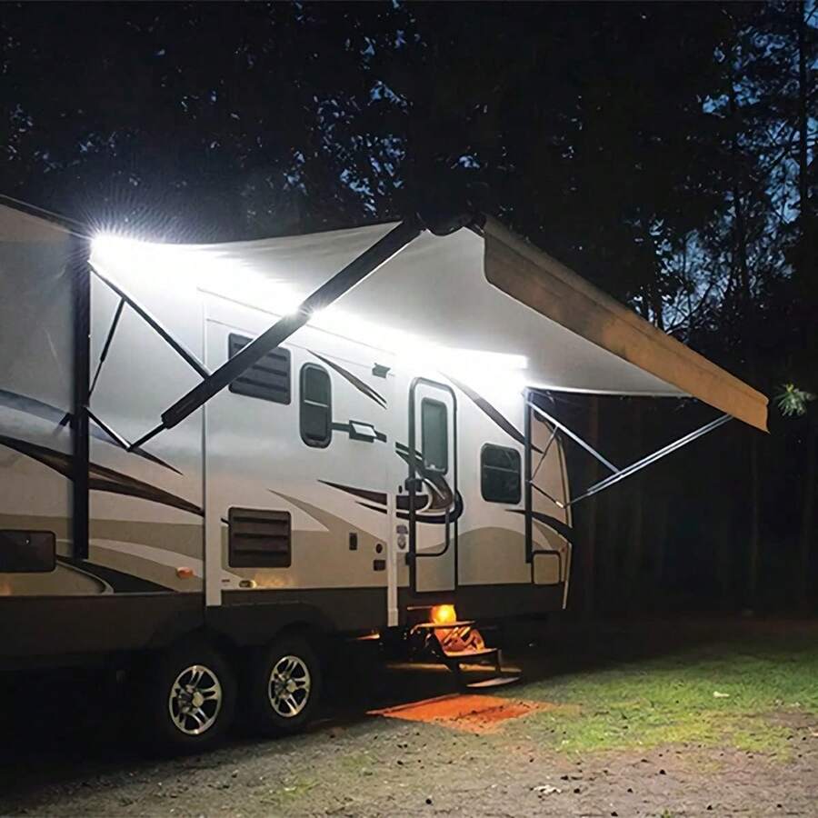 RV Awning Led Lights, 20FT 12V Camper Awning Lights For Camper Motorhome Travel Trailer Concession Stands Food Trucks, Waterproof RV Exterior Awning Light Strip For Party BBQ