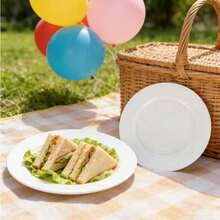 50/25/12/2pcs Transparent Hammered Gold Rim Plates, Transparent Gold Rim, Transparent Bottom Decorated With Gold Rim, Elegant Dessert Plate, Pasta Plate, Pizza Plate, Cake Plate, Salad Plate, Size 7.5 Inches/10.25 Inches, Reusable And Easy To Clean, Suitable For Outdoor Use, Parties, Birthdays, Weddings And Holidays - Transparent - View 7