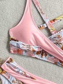 Bộ bikini nữ thời trang mới, gợi cảm, thanh lịch với họa tiết hoa, chất liệu vải, thích hợp cho bãi biển, hồ bơi, tiệc tùng, kỳ nghỉ, màu hồng mùa hè. - Hồng - Xem 6