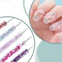 Bộ dụng cụ vẽ móng 9 món, bao gồm 5 bút chấm, 3 cọ vẽ móng và 1 khay pha màu nhựa, dùng cho thiết kế nghệ thuật vẽ móng và làm móng. - Nhiều màu - Xem 5