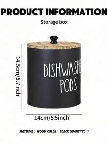 1pc Round Dishwasher Detergent Block Storage Box, Dishwasher Detergent Block Container, Kitchen Decor & Accessories, Wooden Lid Laundry Detergent Pod Storage Box, Kitchen Laundry Detergent Pod Storage Box, Bathroom Accessories, Stationery, Organizer Box, Drawer Organizer, Storage Box, Basket - Multicolor - View 13