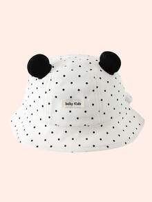 1pc Cherry Heart Bow Baby Hat, Spring Girls Sun Protection Bucket Hat, Infant Toddler Outdoor Hat For Summer - Multicolor - View 12