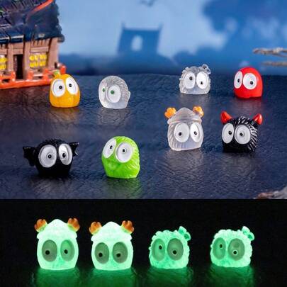 20 chiếc ngẫu nhiên phiên bản Q Hình yêu tinh than đá dễ thương Halloween 3D Trang trí xe hơi, mô hình thu nhỏ, cảnh quan thu nhỏ, trang trí bánh kem, tượng trang trí bàn làm việc nhỏ