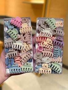 100/80/60/40/20pcs Women's Multi-Color Bone-Shaped Hair Clips, Small Size Hair Clips, Sweet & Cute Style, Women Hair Accessories. Suitable For Daily Casual, Shopping, Dating, Campus Wear. Summer Hair Claws Beach Claw Clips Vacay Hair Clutch - Multicolor - View 4