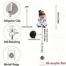 2D Flat Acrylic Butterfly ID Card Holder, Retractable Badge Reel Decor For Medical Students And Practicing Nurses - Durable Work ID Card Holder Suitable For Nurses, Nursing Name Tags, Anatomy Of The Heart, Nursing Students, Doctors, RNs, LPNs And Medical Assistants. Random Color, With Easy Pull Clip. - Baby Pink - View 3