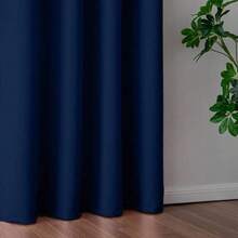 1 Piece Thermal Blackout Curtain 135x225 Cm, Total Light And UV Ray Blocking, Noise And Temperature Insulation, Ideal For Bedroom, Living Room Or TV Room - 藏青色 - 查看 3