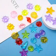 30pcs Colorful Artificial Decorative Seashells, Creative Transparent Crystal Decor, Suitable For Fish Tank And Pool, Starfish, Seashell, Beach Landscape, DIY Decor For Party And Events, Fish Tank Decoration - Happy Aquarium - View 9