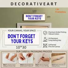 1pc Frameless "Don't Forget Your Keys" Corridor Door Decor Panoramic Poster Art, Best Gift For Dorm Party, Bedroom Decor, Funkyposters - Font - View 6