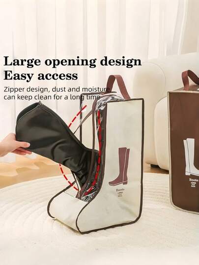 2 แพ็ค ถุงใส่รองเท้าสำหรับเดินทาง, ถุงเก็บรองเท้าบูท, ที่ป้องกันรองเท้าบูทหุ้มข้อพร้อมหูหิ้ว, รองเท้าบูทหุ้มข้อแบบพกพากันน้ำ, ที่จัดระเบียบรองเท้าสำหรับผู้ชายและผู้หญิง (รองเท้าบูทหุ้มข้อ)
