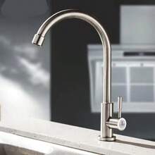 Single Handle High Arc Kitchen Faucet, Brushed Nickel Stainless Steel, Commercial Single Hole Kitchen Sink Faucet, Modern Single Hole Bar Sink Faucet, Black Kitchen Faucet - Multicolor - View 2