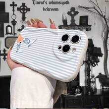 1 pieza Funda de teléfono con cobertura completa, antideslizante y protectora, de material TPU con textura blanca y crema y diseño de rayas de zapatos, compatible con iPhone, Honor - Beis - Ver 10
