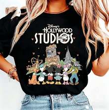 Loose Oversize  Vintage Mickey And Friends  Studios T-Shirt, Disney Family Shirts, Disney Trip Shirt, Disneyworld Shirts, Family Matching Vacation - Black - View 1
