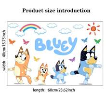 Bluey 3D 破墙 Bluey 一家墙贴，可移除乙烯基 Bluey 和 Bingo 一家墙贴，创意洞景墙贴，卧室装饰，即撕即贴卡通家居装饰，房间和浴室墙贴 - 多色多款 - 查看 12