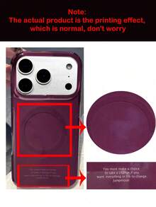 極簡復古葡萄紫磁吸無線充電掛繩透明邊框手機殼，適用於 iPhone 17 Pro Max 17 Pro 16 Pro Max 15 14 13 12 Pro Max 14 15 16 Plus 11 17 素色防震保護套 - 紫色 - 查看 9