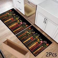 1 pieza Almohadilla absorbente/Estera de secado con estampado floral para cafetera, platos - Tapete protector absorbente de poliéster para escritorio con respaldo de goma antideslizante, para decoración de la encimera de la cocina, bar en el hogar y mesa de comedor - Multicolor - Ver 9