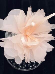 1 pieza Flor decorativa de encaje, accesorio de ropa DIY, zapatos, bolsos, flor decorativa - rosa - Ver 4