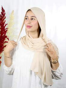 1pc Women's Instant Headscarf Tie-Tie Scarf, Classic Solid Color Wrap-Around Shawl, Premium Modal Fabric Smooth Soft Comfortable, Suitable For Daily Abaya Matching And Holiday Wear,Travel Essential,Beach Towel - Multicolor - View 25