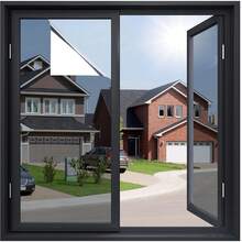 Self-Adhesive One-Way Mirror Film, Privacy Reflective Window Film, UV Blocking Heat Insulation Glass Sticker, PVC Material With Strong Adhesive, Suitable For Living Room, Bedroom, Kitchen, Office And Home Decor - Black and Silver - View 5