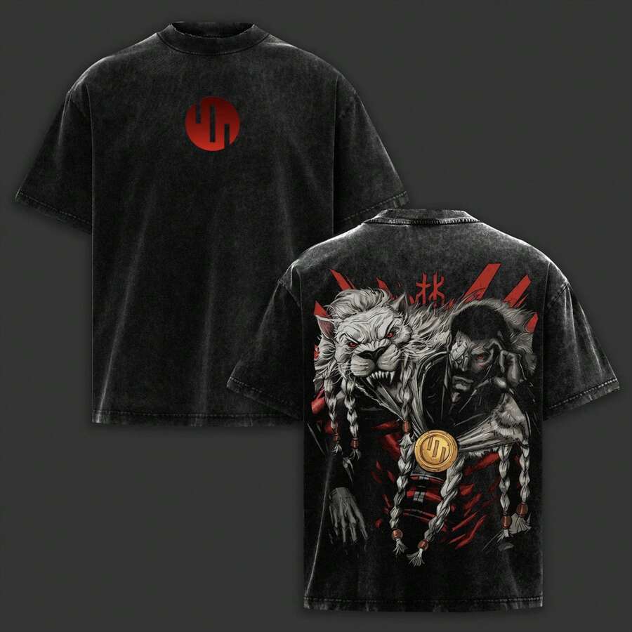 Grand Regent Thragg Viltrumite Empire Washed T-Shirt, Invincible Comics Graphic Vintage Tee,Heavyweight Cotton Oversized Streetwear, UnisexAnime Merch Clothing, Retro TV Show Fan Gift,Double Printed Premium Fabric Top - 黑色 - 查看 1