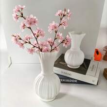 1pc A Floor-Standing Plastic Vase/Flower Pot With Faux Flowers, Perfect For Vintage Home Decor And Use With Fresh Or Dried Flowers – Ideal For Living Room Decorations And Desktop Displays. - Vase - View 4