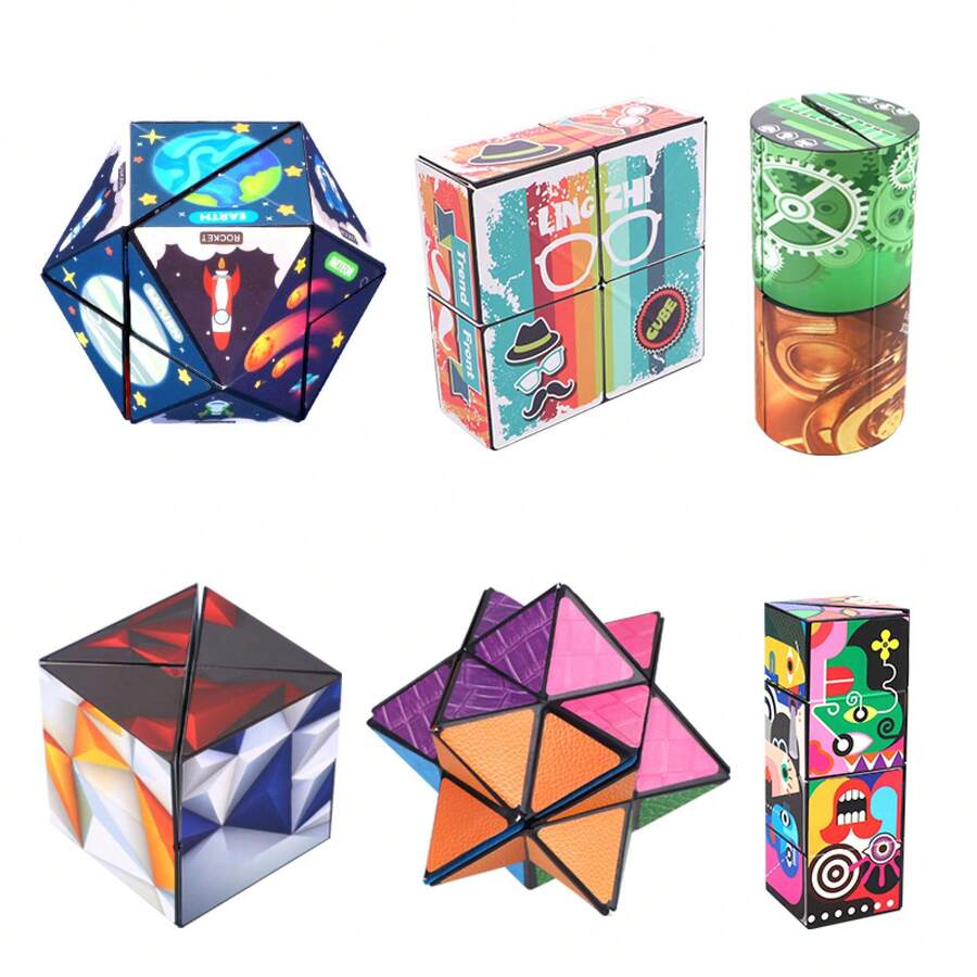 3D Geometric Magnetic Cube - Three-Dimensional Transformable Flip Block - (宇宙紫)磁力幾何魔術方塊 - 查看 1