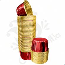Standard Cupcake Liners, Gold And Red Metallic, 50 Pieces - View 9