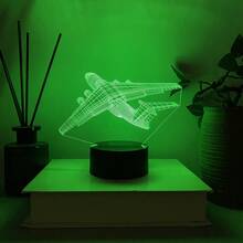 1pc Creative Airplane Shaped Night Light, Gift For Friends, Color Changing Decorative Lamp For Room Atmosphere - Multicolor - View 6
