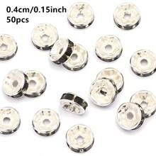 50 buah Manik-manik Bulat Rhinestone AB 4/6/8/10mm Kristal Lepas untuk Pembuatan Perhiasan DIY, Gelang, dan Aksesoris Kalung - oblat - View 15
