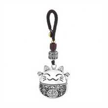 1pc Chinese Style Wealth Beckoning Cat Keychain, Minimalist Copper Coin Cartoon Cat Accessory For Men & Women - Multicolor - View 6