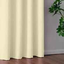 1 Piece Thermal Blackout Curtain 135x225 Cm, Total Light And UV Ray Blocking, Noise And Temperature Insulation, Ideal For Bedroom, Living Room Or TV Room - 米色 - 查看 4